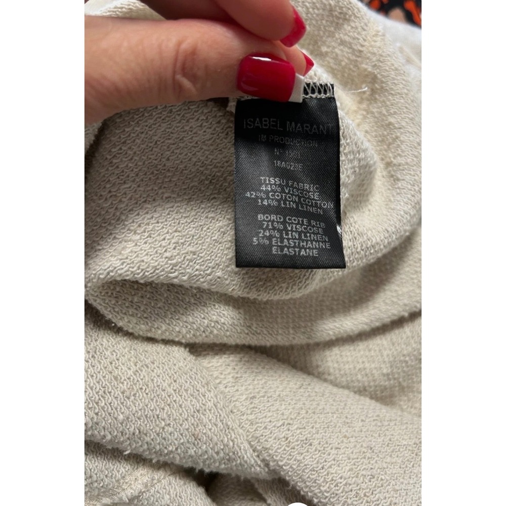Isabel Marant Etoile Fewlyn Dress Size Small 36 Cotton Linen Knit Ruched Gray - Picture 9 of 10